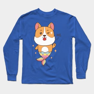 corgi mermaid1 Long Sleeve T-Shirt